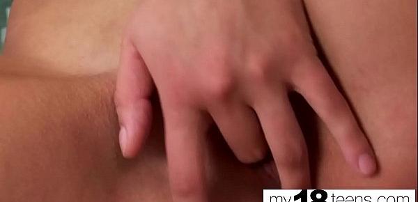  MY18TEENS - Cute Teen Fingering Tight Pussy Closeup